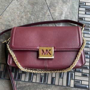 Michael Kors Sonia Medium Leather Shoulder Bag Merlot